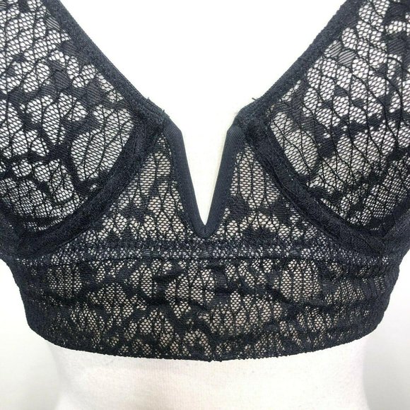 Free People Tameeka Underwire Bra Black Sheer NWT - Picture 4 of 8